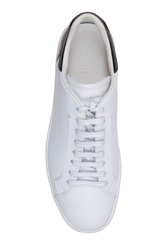 Berluti - Burano Outline White & Brown Leather Sneaker