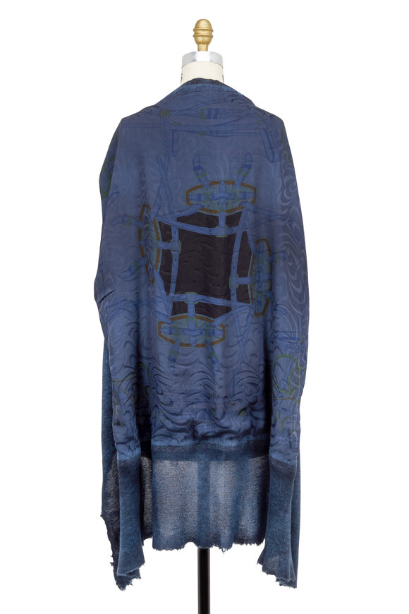 Avant Toi - Navy Blue Cashmere & Silk Vintage Scarf