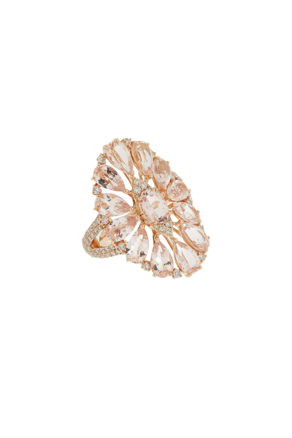 Sutra - 18K Rose Gold Morganite & Diamonds Ring