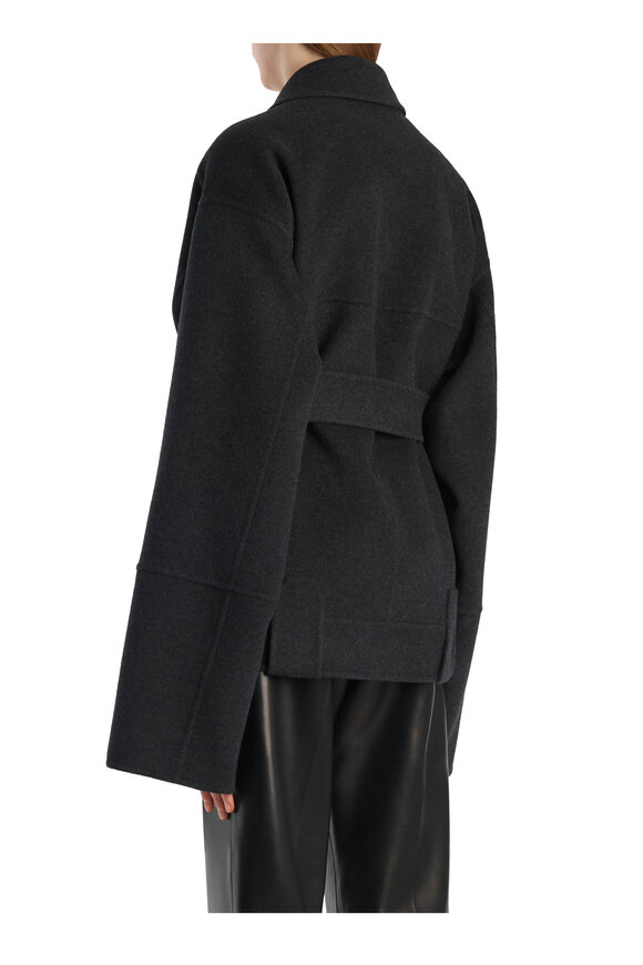 Khaite Alder Charcoal Gray Double Face Wool Jacket - view 3