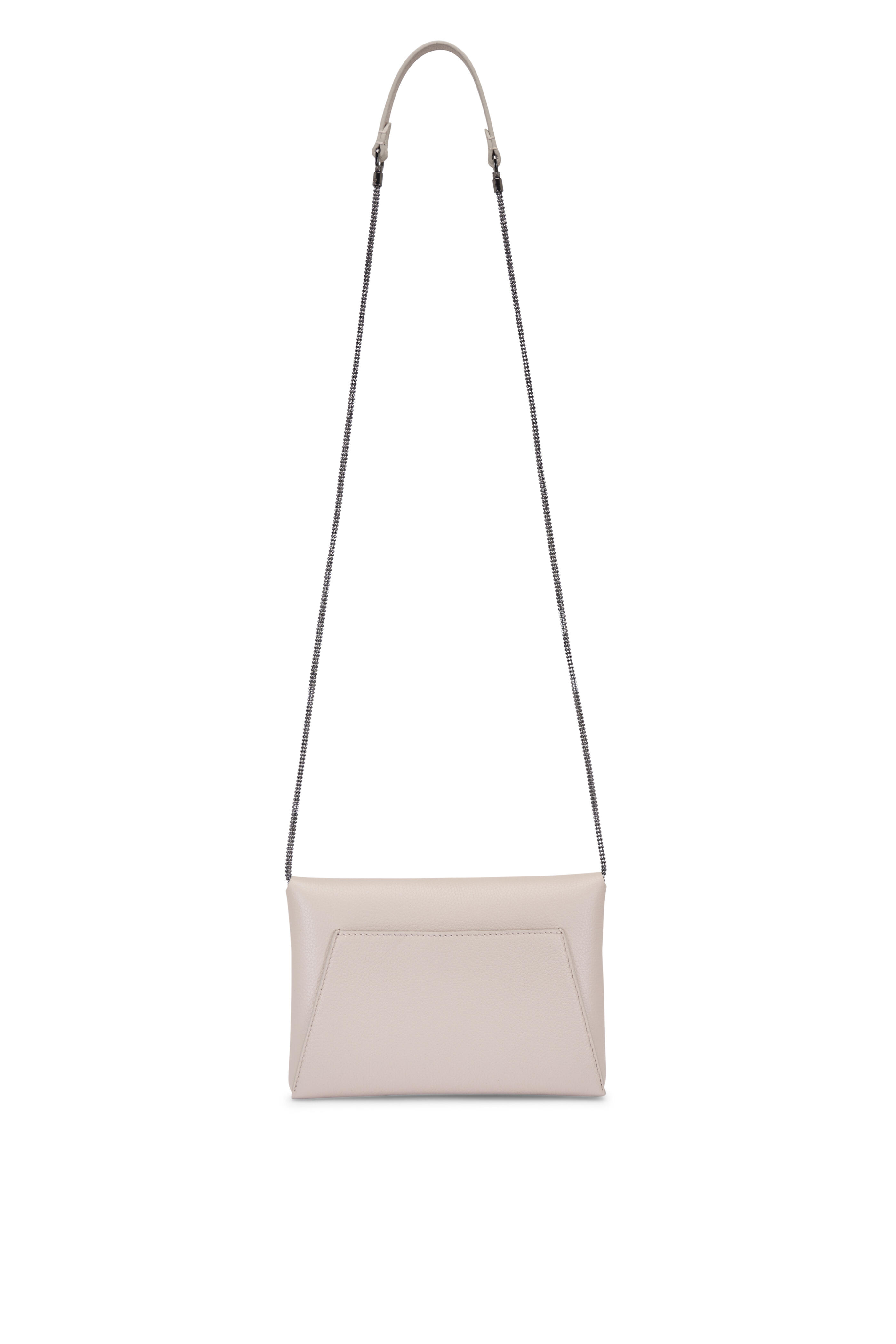Brunello Cucinelli - Duo Avorio Envelope Leather Clutch