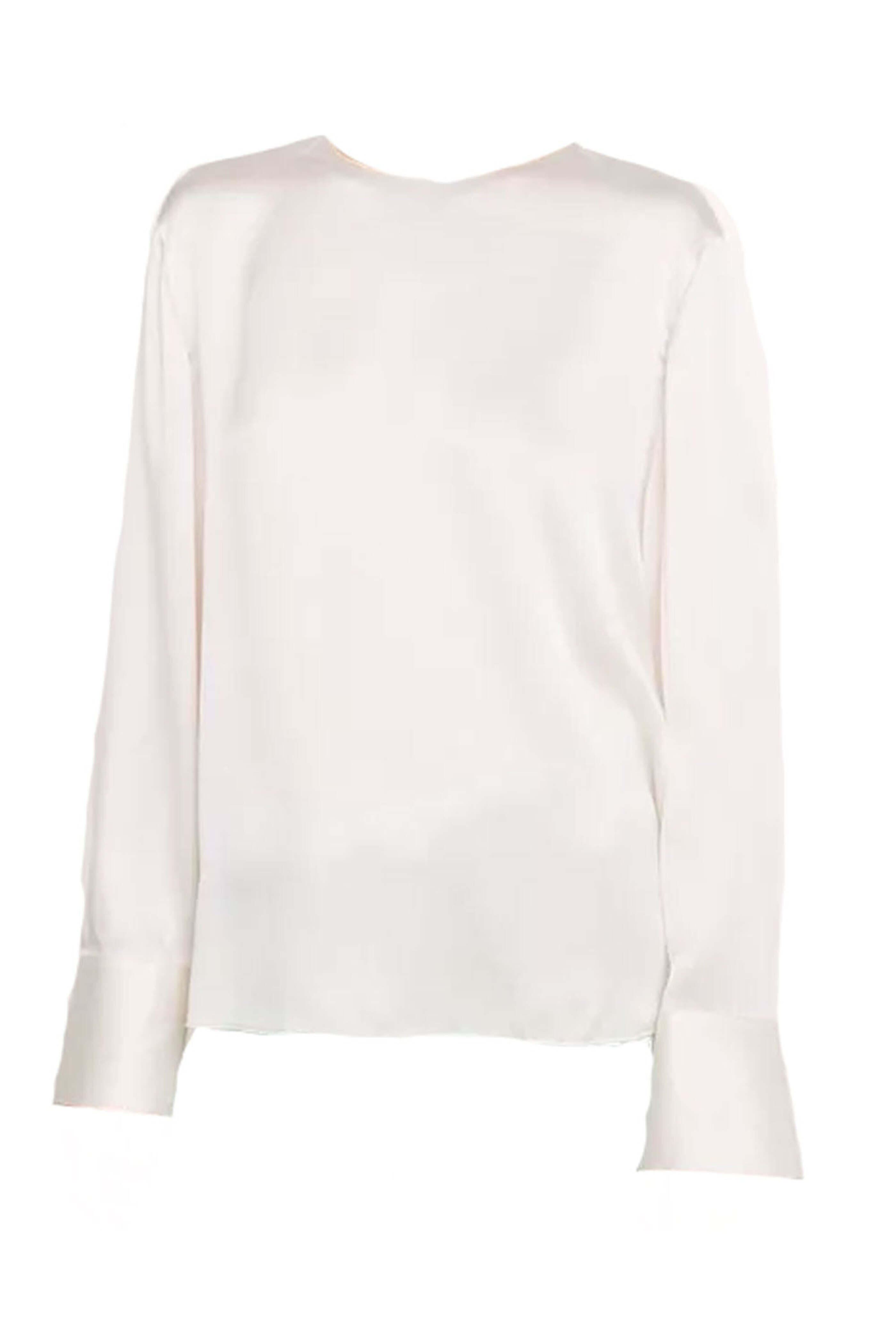 Vince - Chiffon Long Sleeve Crew Neck Blouse