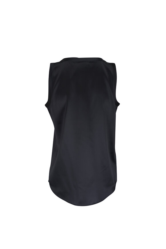 Lafayette 148 New York Perla Black Silk Reversible Tank - view 4