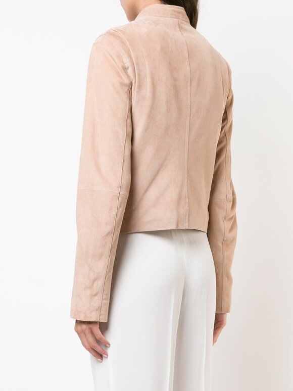 Vince - Rose Quartz Suede Moto Jacket