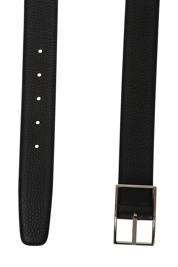 Simonnot-Godard Reversible Black & Café Brown Leather Belt - view 1