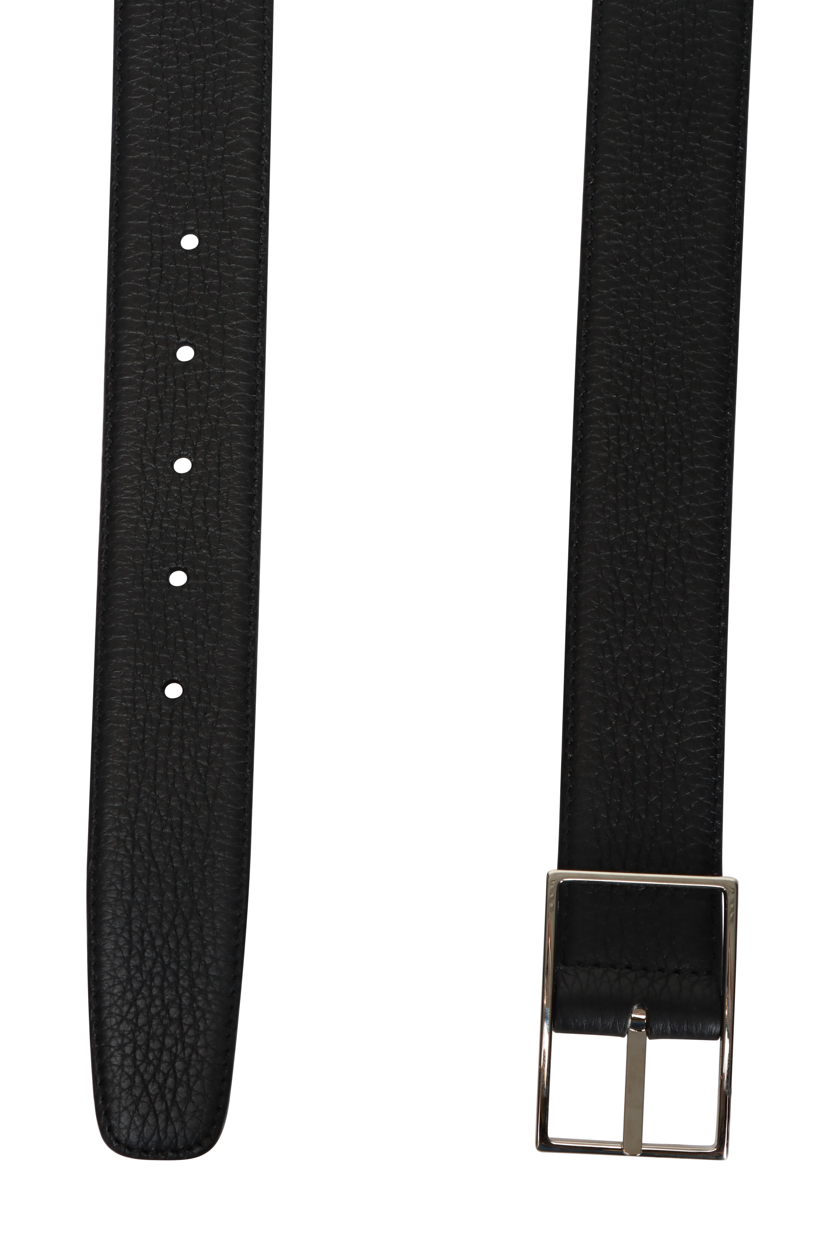 Simonnot-Godard - Reversible Black & Café Brown Leather Belt