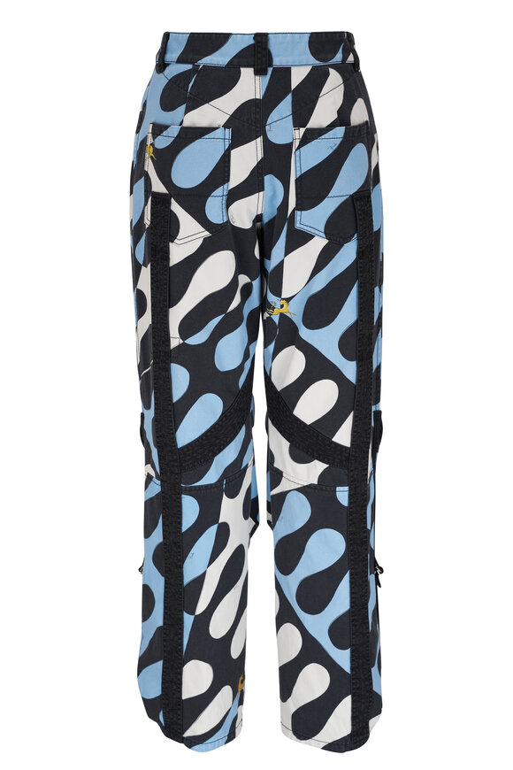 Pucci - Black & Blue Cotton Gabardine Cargo Pant 