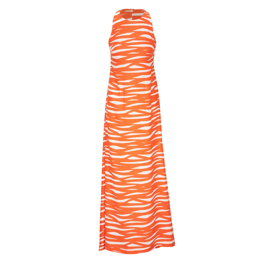 ワンピース Kiton FW24 DRESS WITH PRINT (D58316 K0563E01) Kiton - Gold Printed Silk Maxi Dress | Mitchell Stores