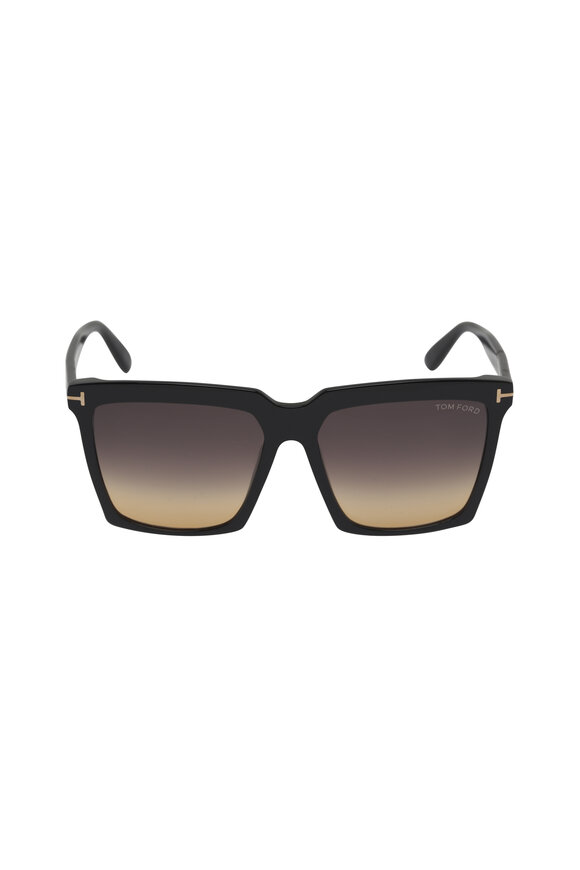 Tom Ford Eyewear - Sabrina Black & Brown Square Frame Sunglasses