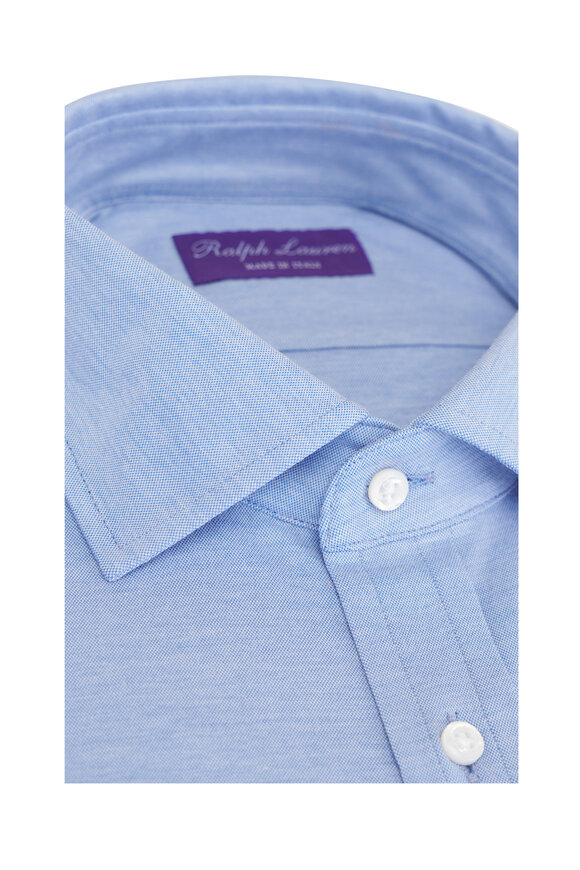 Ralph Lauren Purple Label Blue Stretch Cotton Dress Shirt - view 3