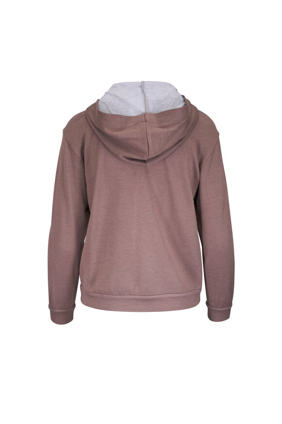 Brunello Cucinelli Mocha Zip Spa Hoodie - view 2