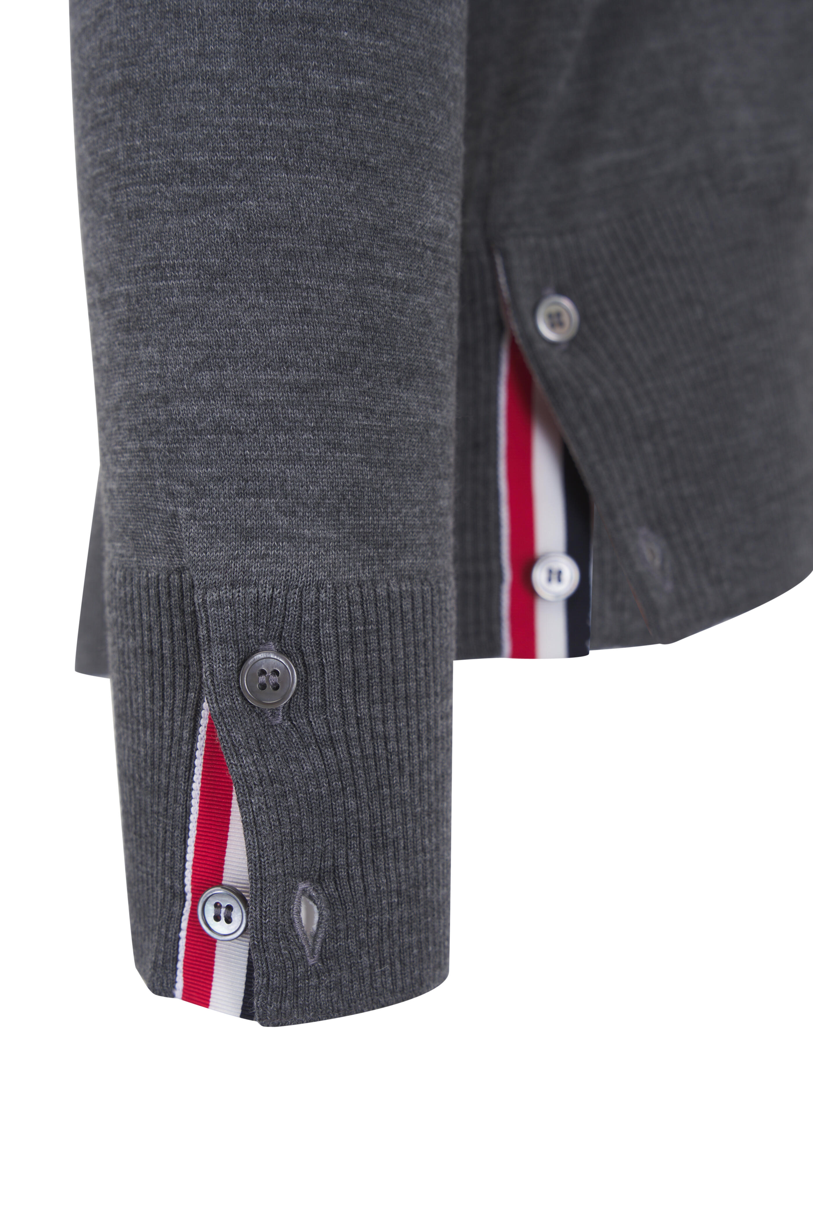 Thom Browne - Gray V-Neck Wool Cardigan