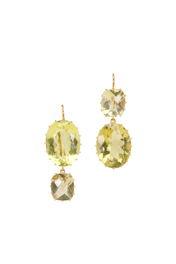 Renee Lewis 18k Yellow Gold Lemon Quartz Earrings