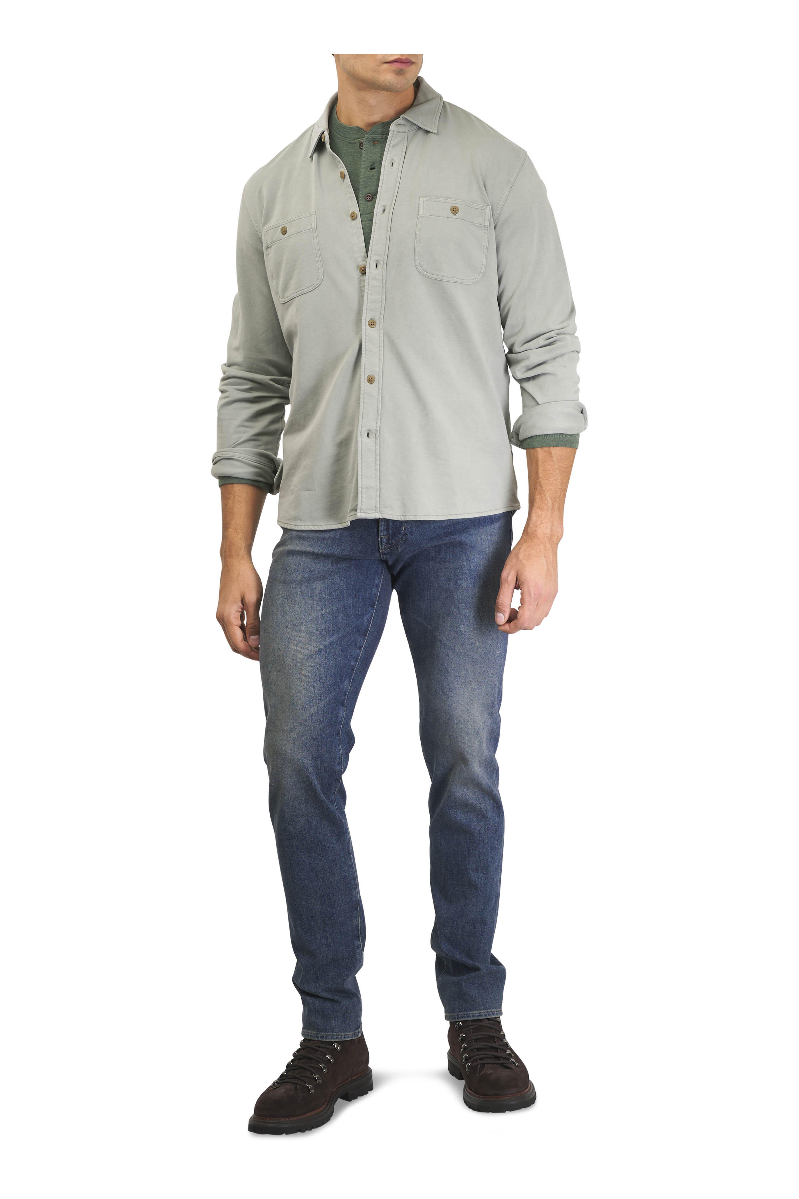 Faherty Brand - Coastal Sage Field Knit Utility Shirt