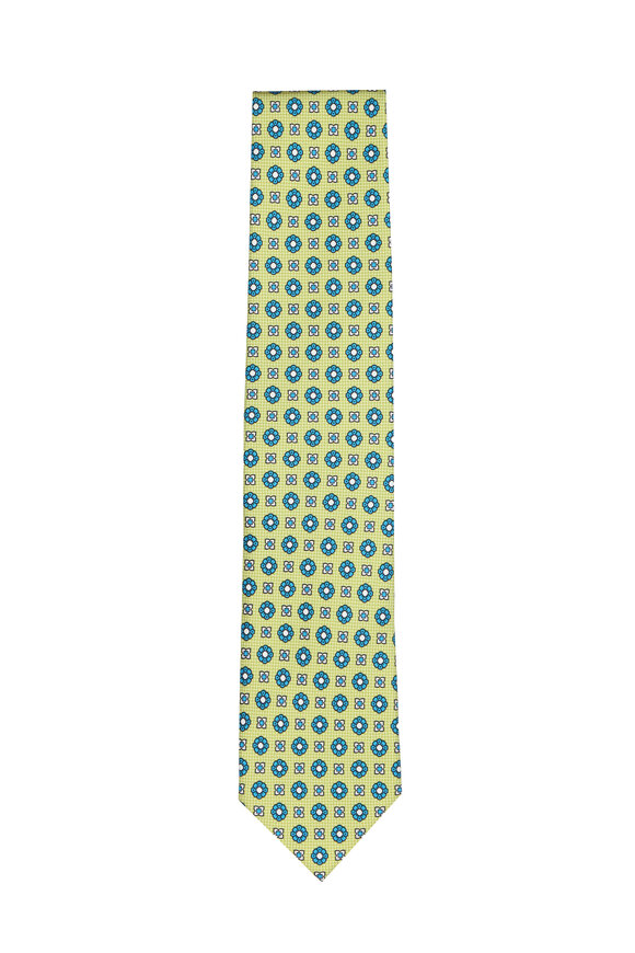 Cesare Attolini Limone Geometric Silk Necktie