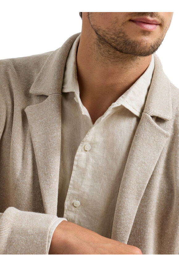 Peter Millar Beau Truffle Wool & Linen Sweater Blazer - view 5
