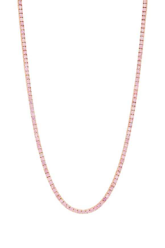 Kai Linz - Rose Gold Pink Sapphire Tennis Necklace