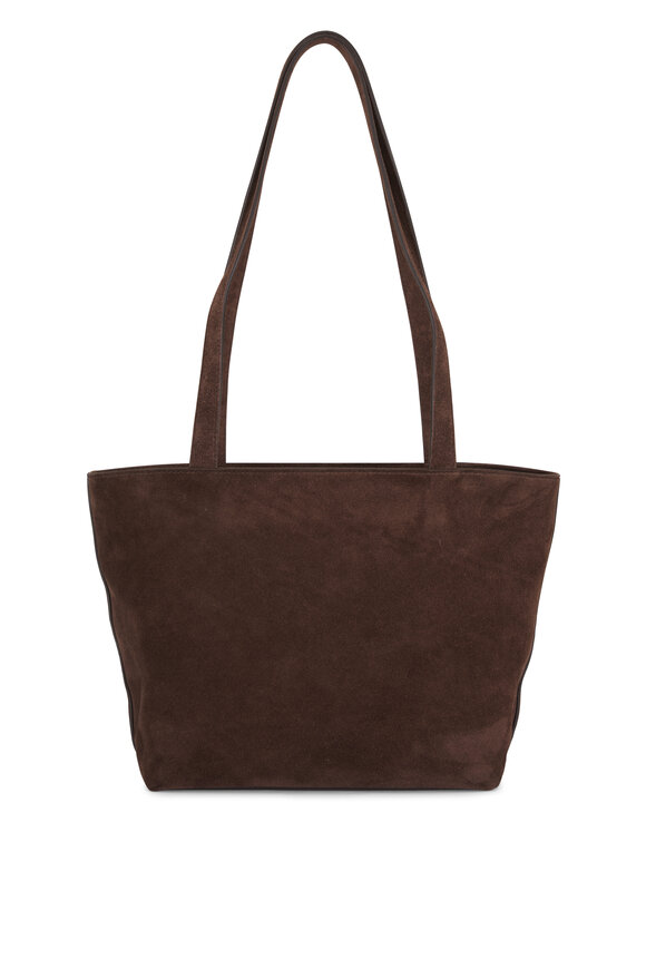 The Row Nano Parker Dark Brown Suede Zip Tote - view 1