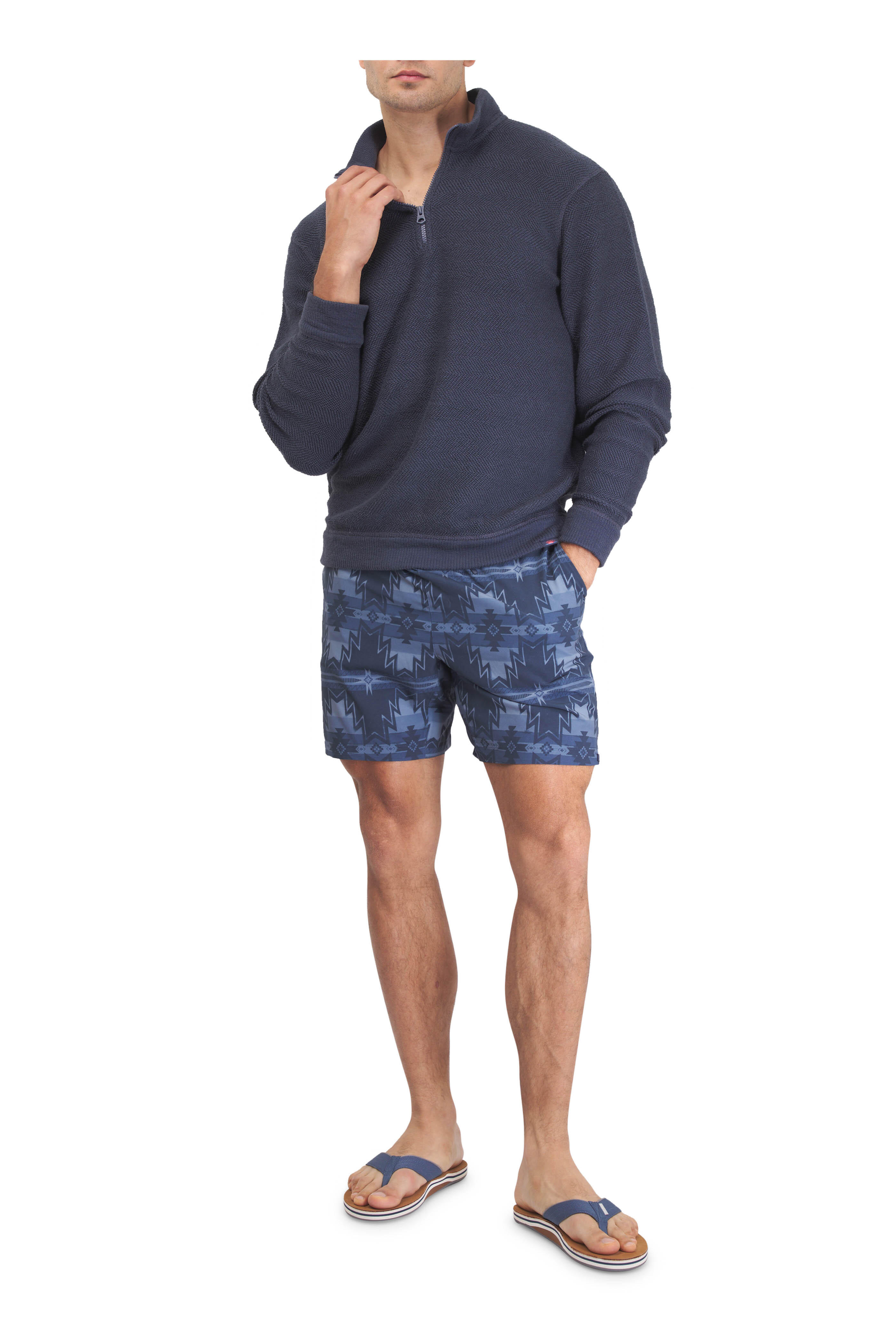 Faherty Brand - Shorelite Doug Good Feather Night Navy Swim Trunks