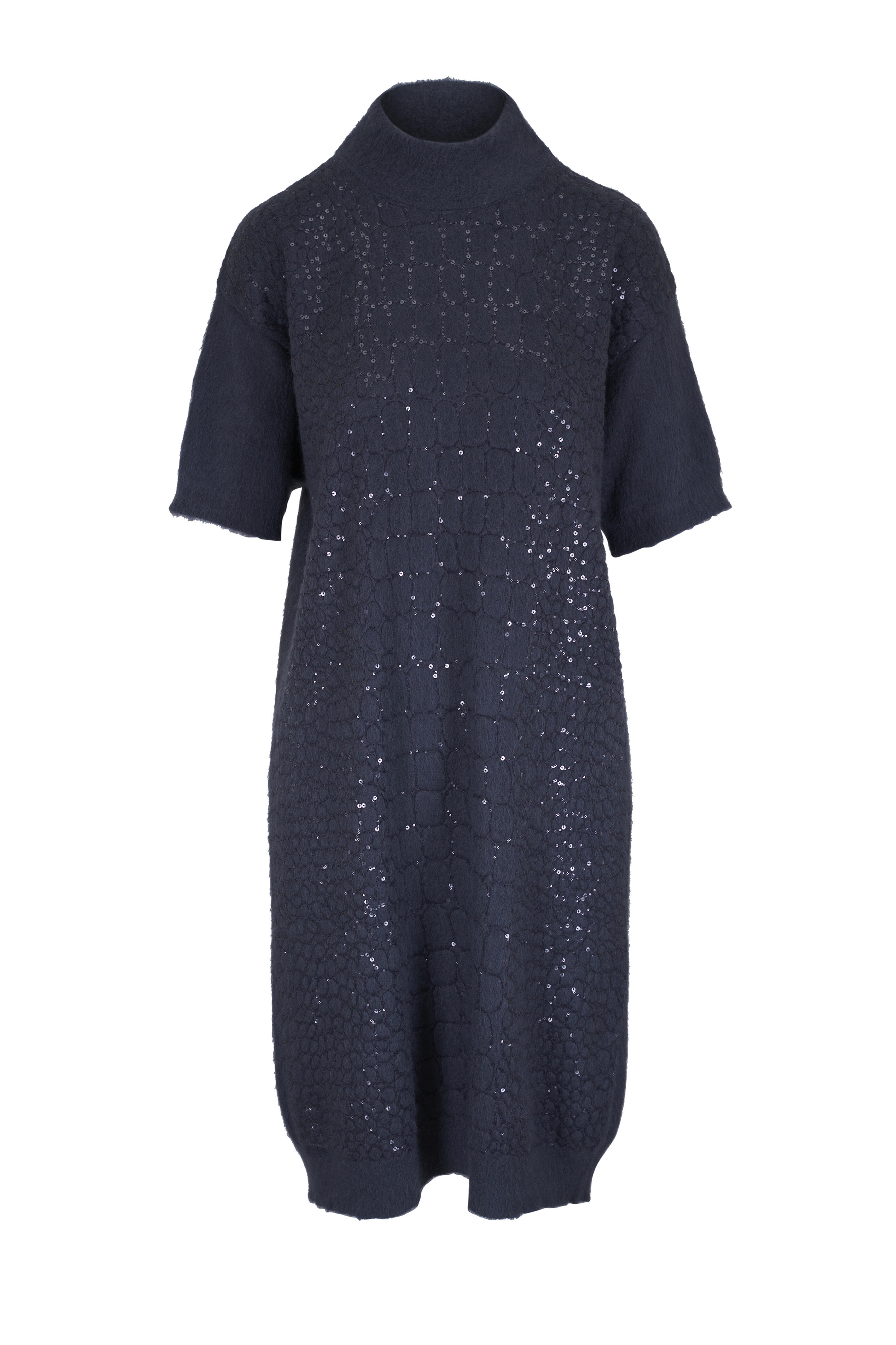 Brunello Cucinelli - Midnight Paillette Embroidered Dress