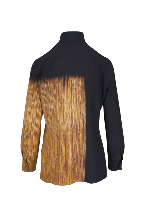Akris Black Multi Mock Neck Silk Tunic - view 2