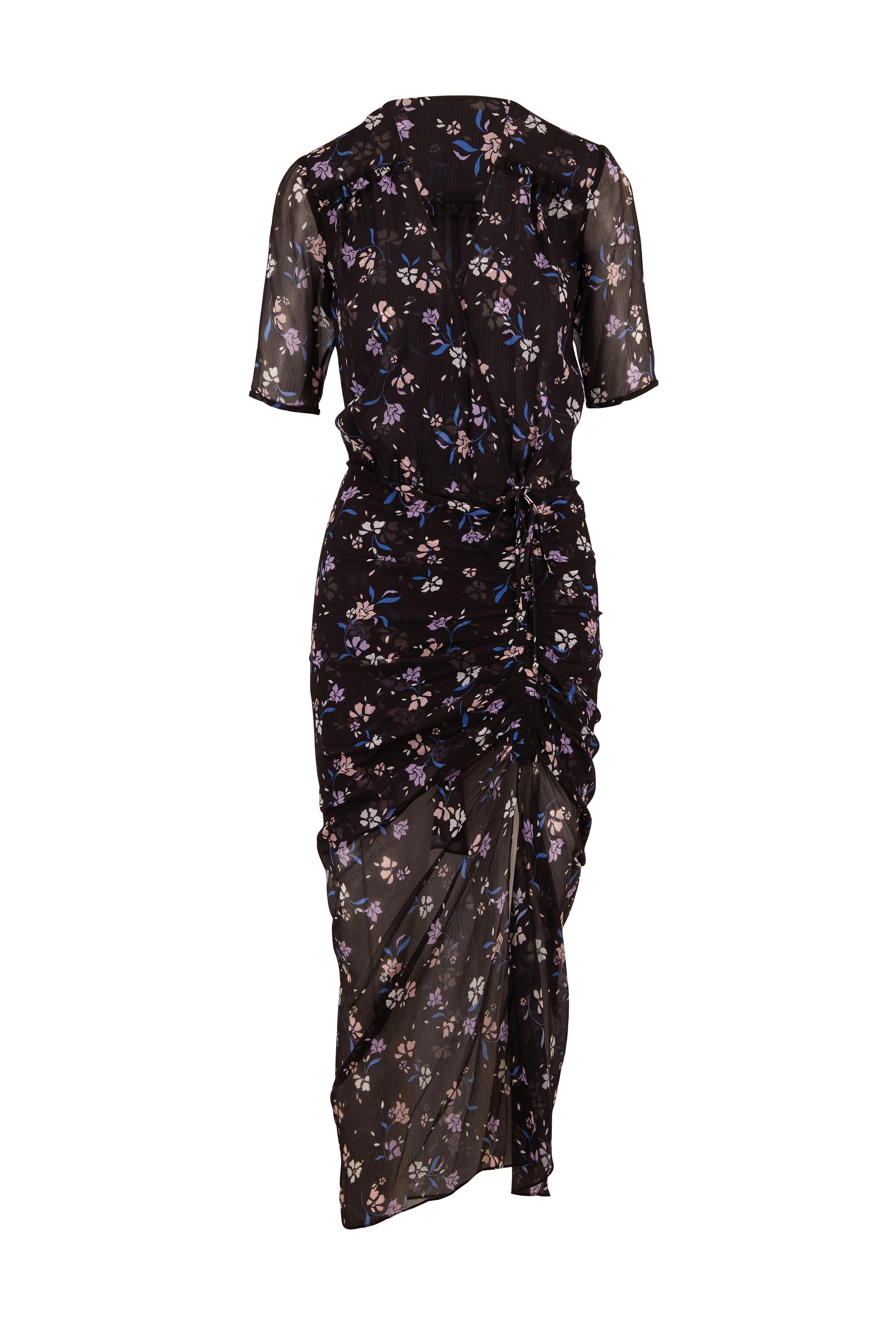 Veronica Beard - Mariposa Black Windswept Floral Chiffon Long Dress