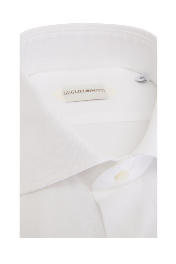 Guglielminotti - Solid White Textured Dress Shirt