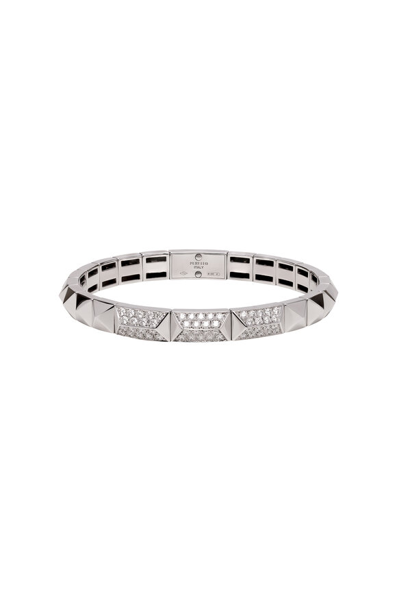 Peruffo 18k White Gold Stud & Diamond Stretch Bracelet - view 1