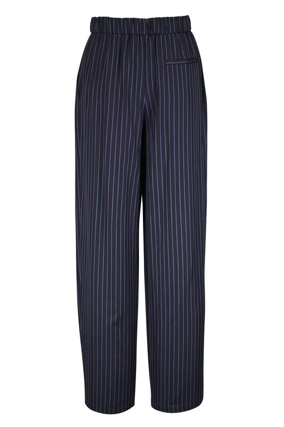 TWP Blue & Brown Stripe Silk PJ Pant - view 2