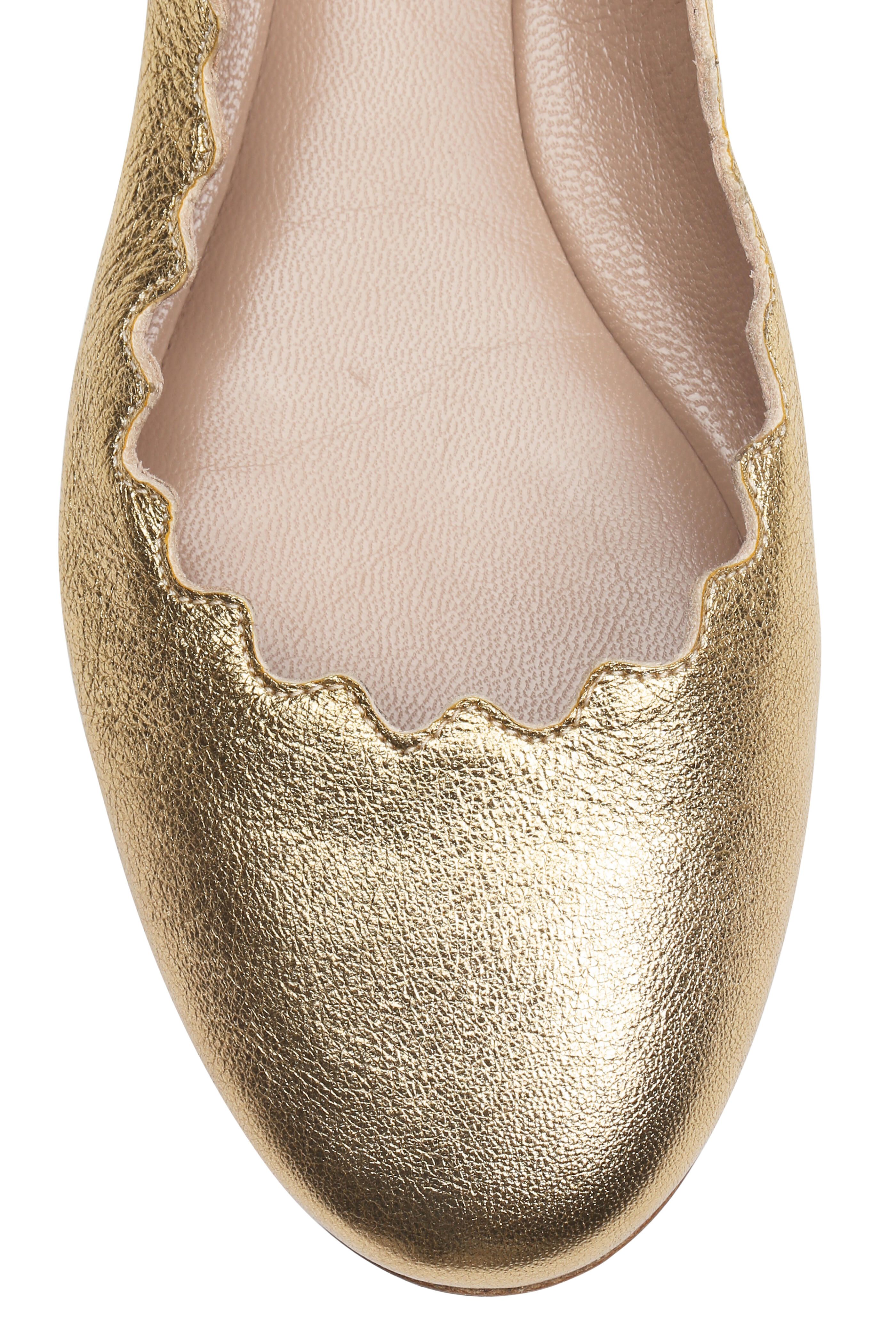 - Lauren Gold Metallic Scallop Ballet Flat
