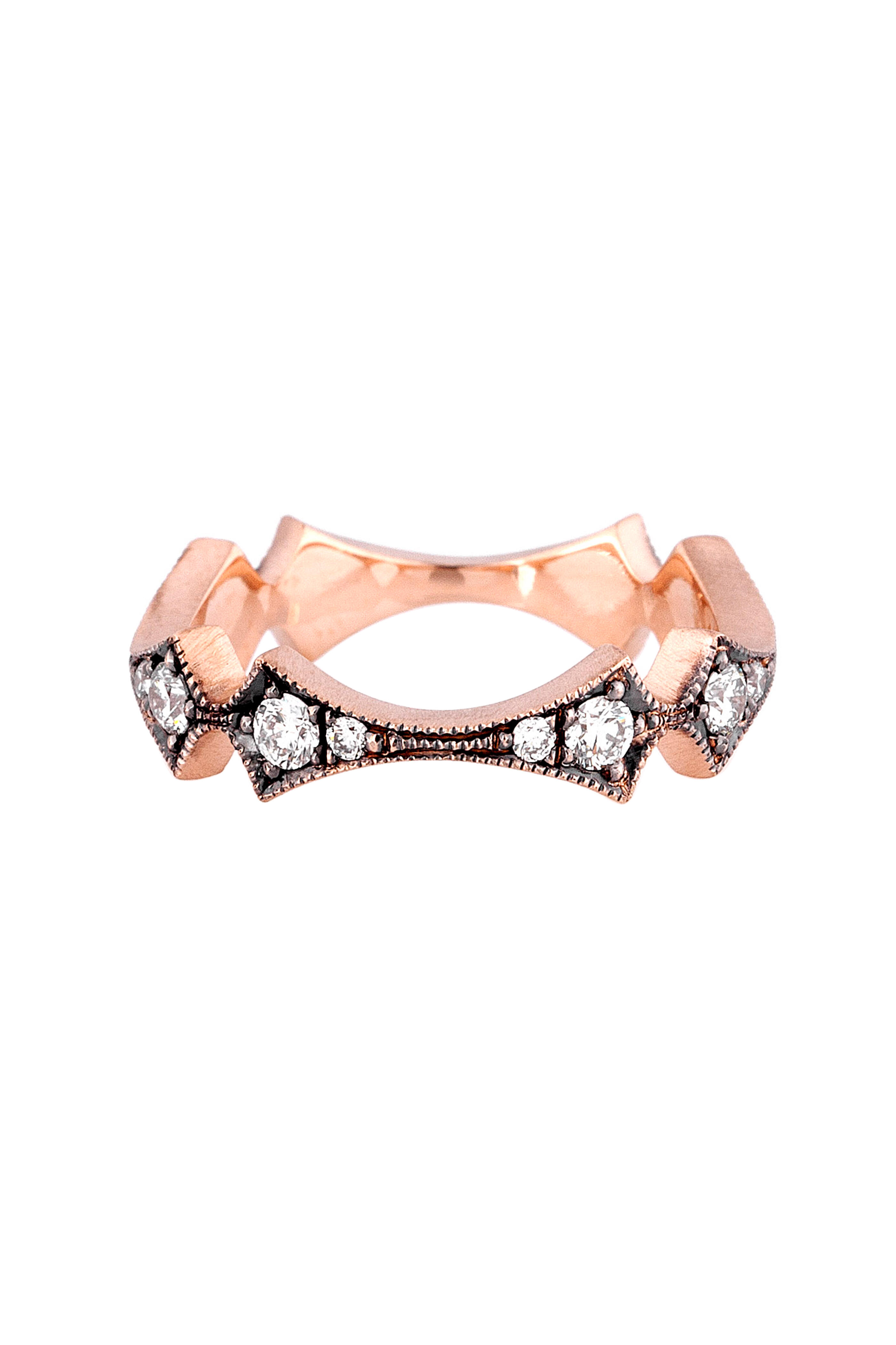 Sylva & Cie - 14K Rose Gold Diamond Kite Stackable Band