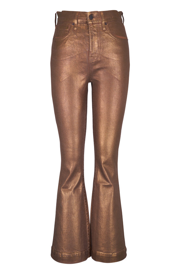 Veronica Beard Carson Antique Brass Flare Pant