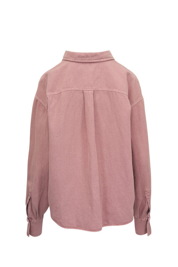 ブルネロクチネリピンクベージュトップス Brunello Cucinelli - Ash Rose Garment-Dyed Cotton & Linen Shirt