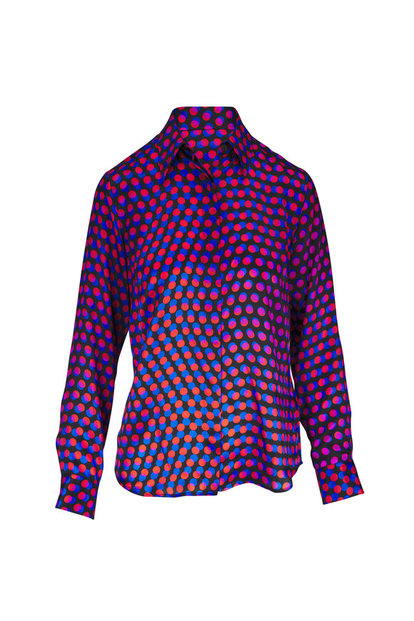 Dries Van Noten Chowy Layered Polka Dot Printed Shirt