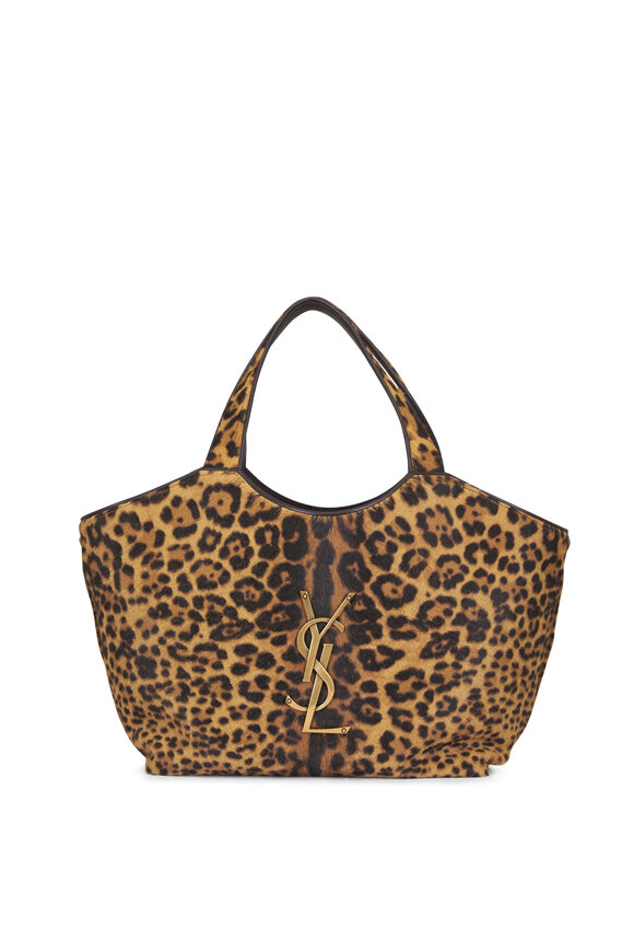 Saint Laurent Medium Icare Animal Print Shopping Tote - view 1