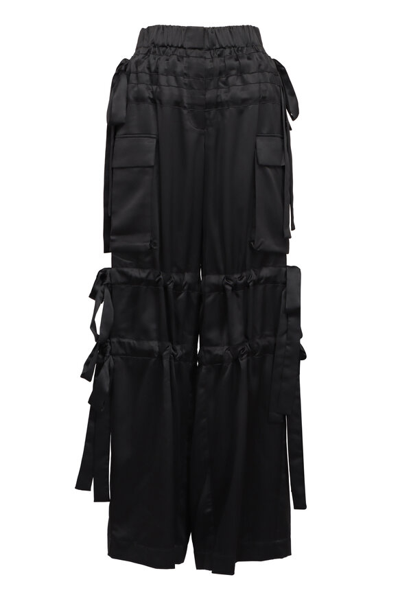 Aknvas Odin Black Satin Tie Pant