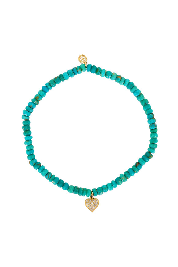 Sydney Evan 14k Yellow Gold Turquoise Rondelle Bracelet