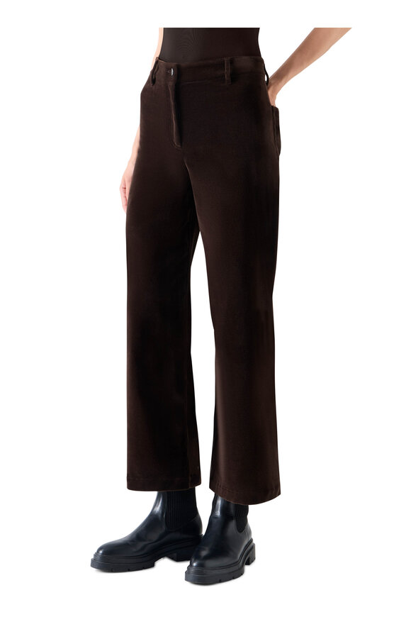 Akris Punto Caia Espresso High-Stretch Straight-Leg Crop Pant - view 5