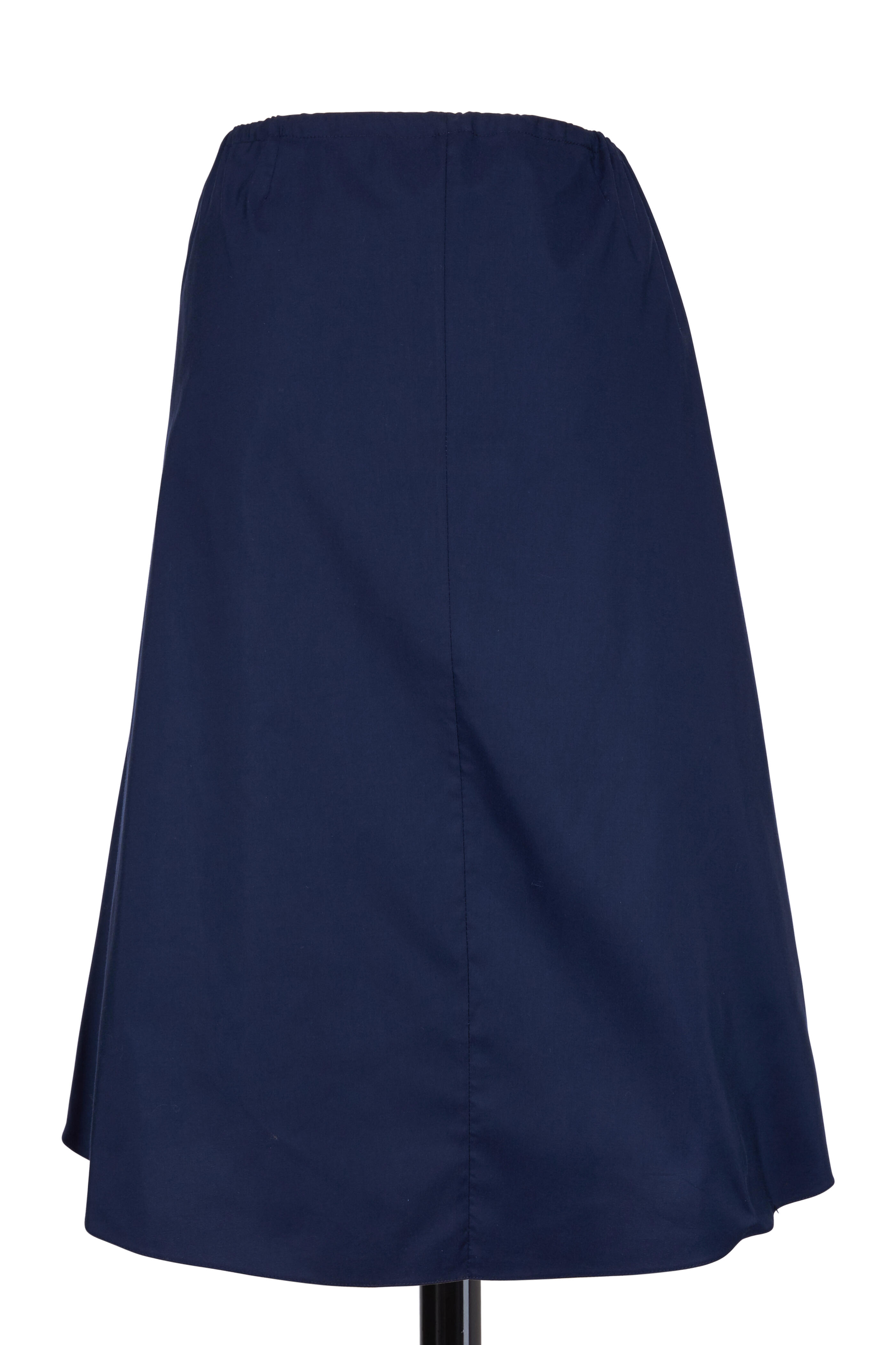 Peter Cohen - Navy Blue Silk Drawstring Skirt