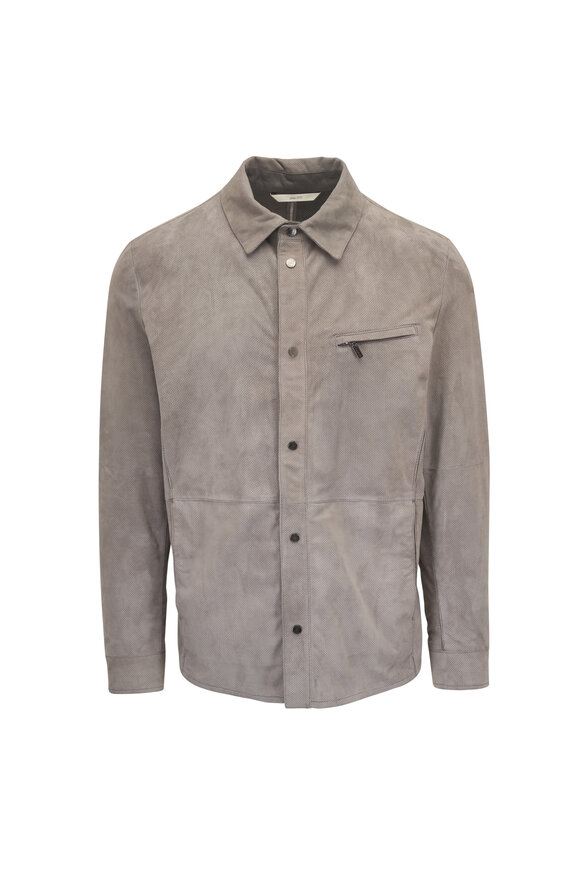 Gimos Gray Perforated Suede Jacket