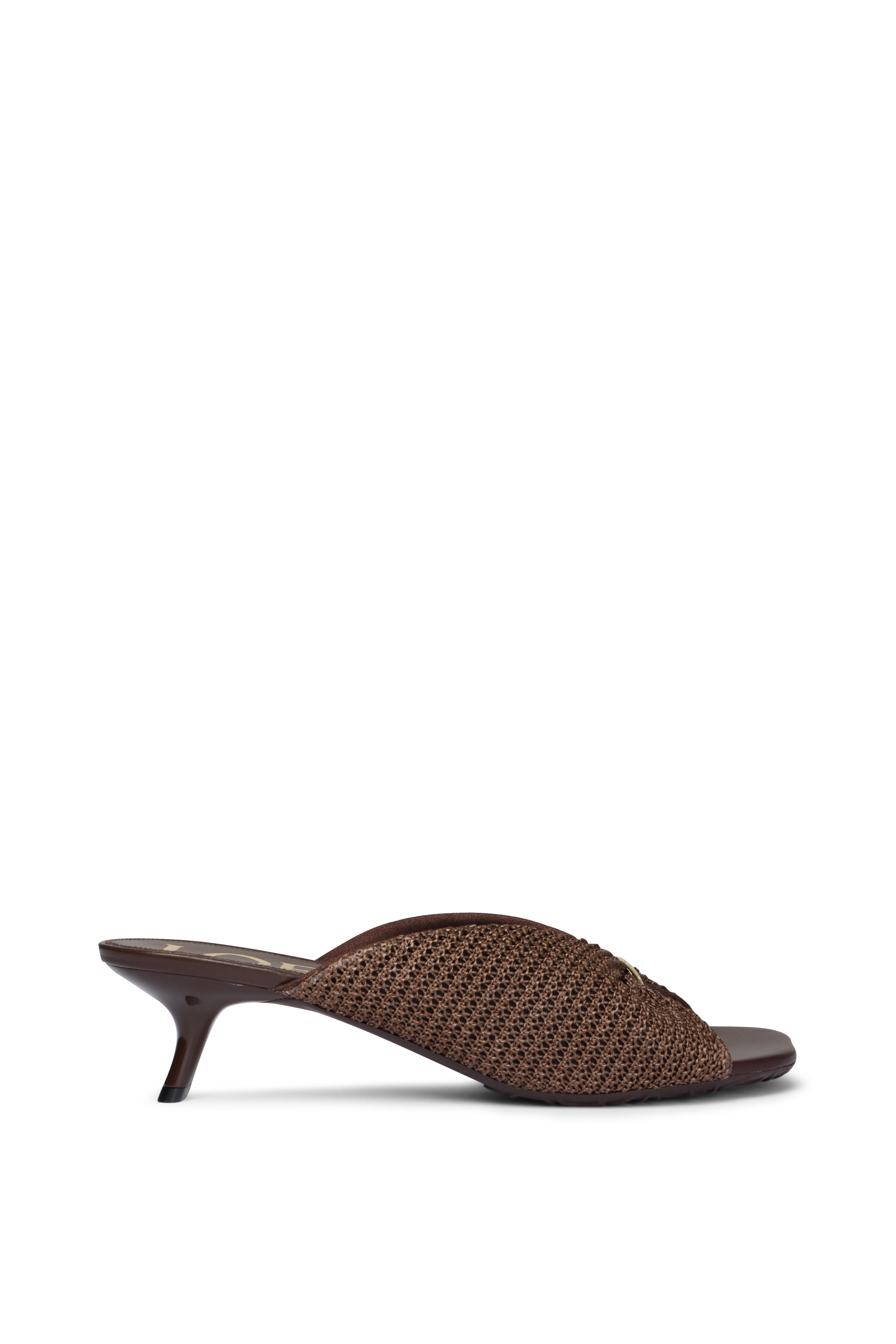 Loewe - Pebble Dark Brown Raffia-Effect Soft Slide, 45mm - view 2