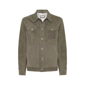 Brunello Cucinelli - Light Sage Green Leather Jacket