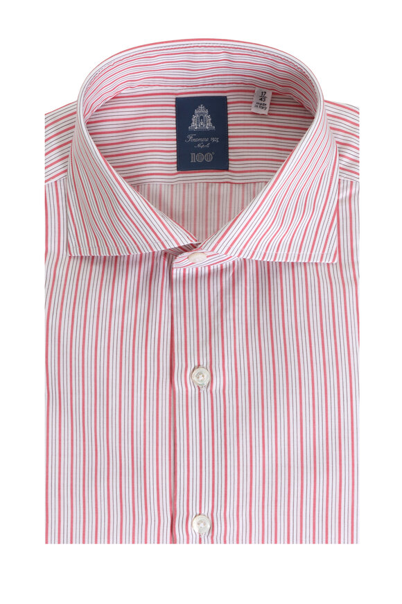 Finamore Red Multi Stripe Sport Shirt