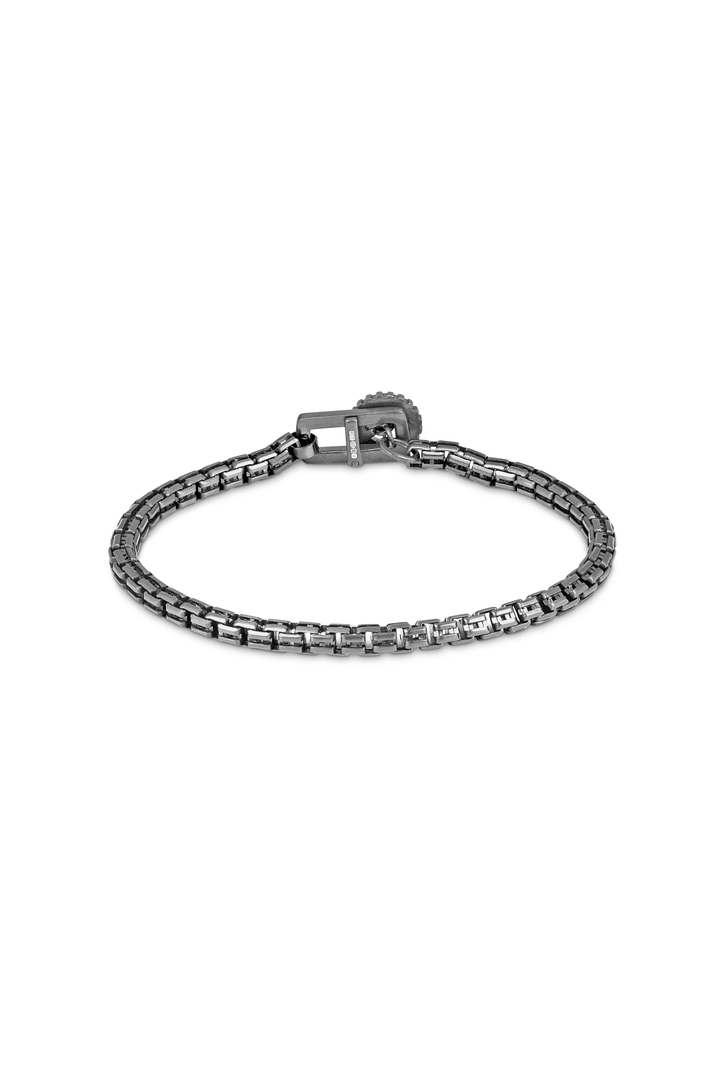 ¨TATEOSSIAN.Silver925 chain bracelet Pop Sleek Box Chain Bracelet In Black Ruthenium Plated