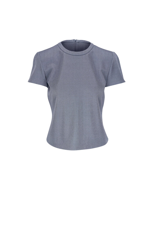 Giorgio Armani - Blue Silver Lurex Bonded Jersey Tee 