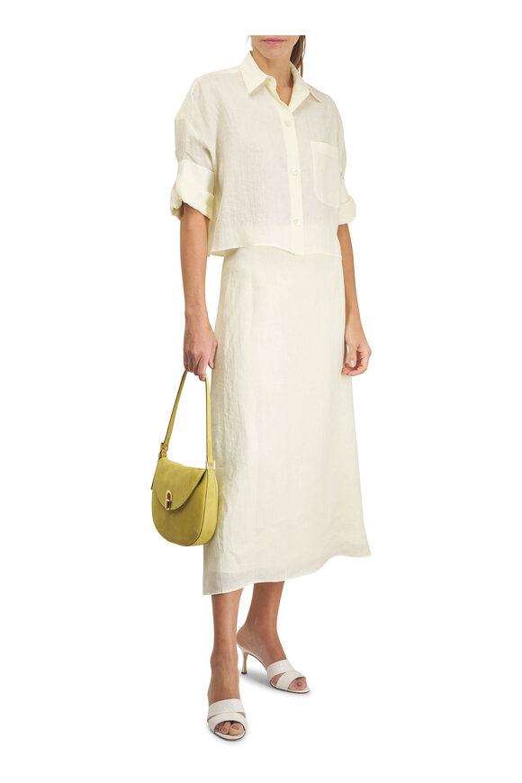 Savette Small Tondo Chartreuse Suede Hobo Bag - view 7