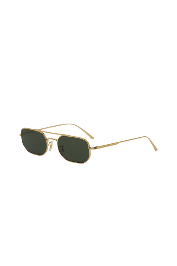 Oliver Peoples - Khaite 1989C Gold & Vibrant Green Sunglasses