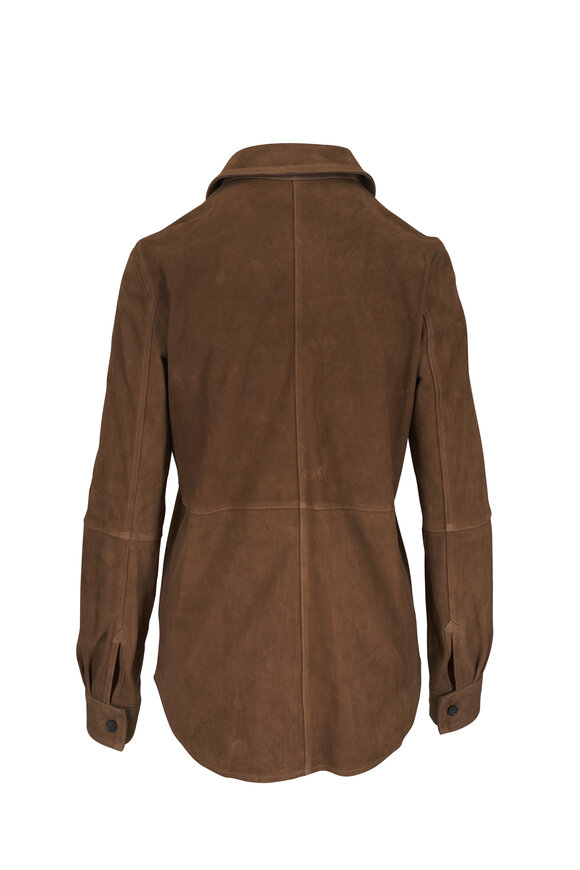 Totême Brown Suede Button Down Shirt - view 3
