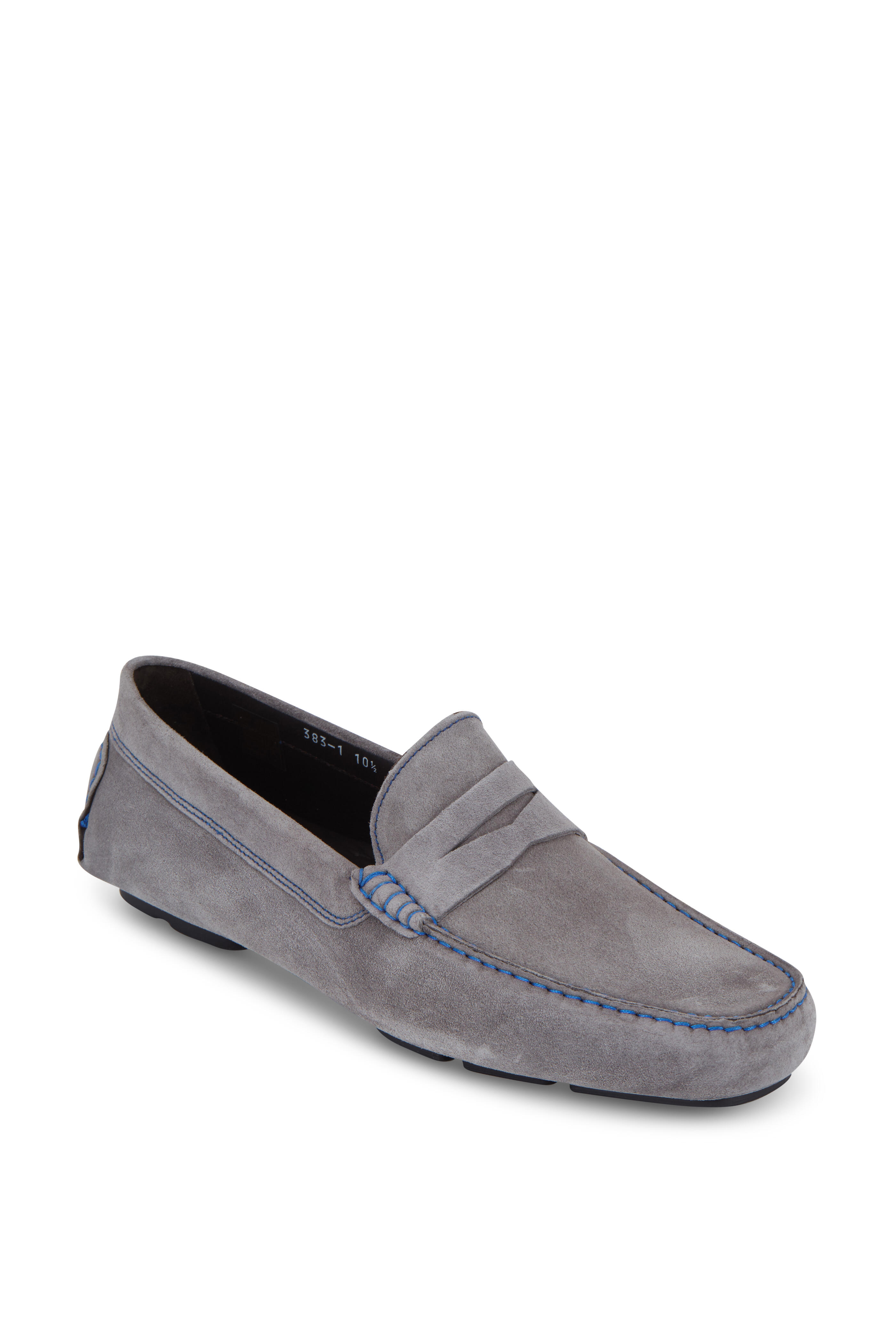 To Boot New York - Gray Suede With Blue Stitching Suede Driver display picture 1