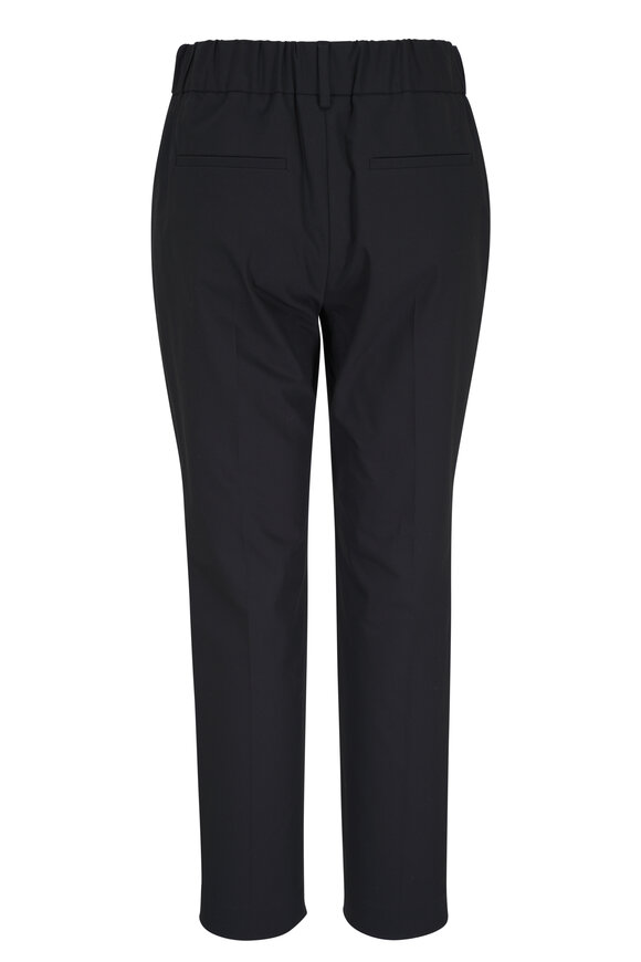 Brunello Cucinelli - Black Gabardine Cotton Pull On Pant